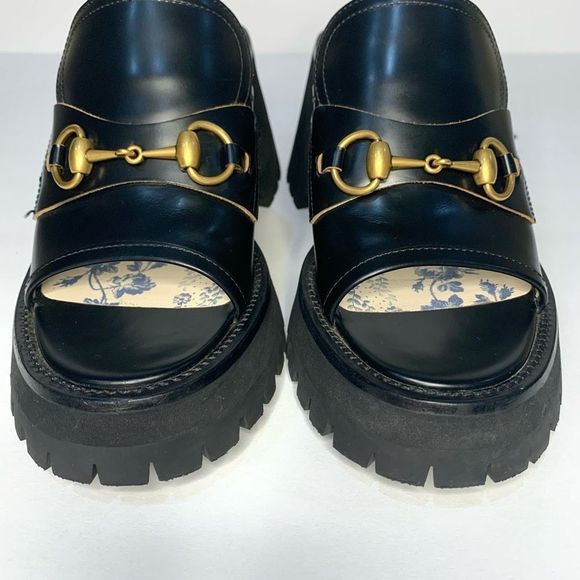 Gucci Cordovan Lux Womens Harald Horsebit Platform Slide Sandals Size 38, US 8 - Picture 3 of 12